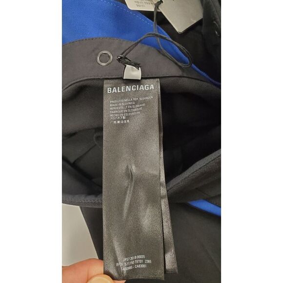 Balenciaga Striped Twill Trousers in Black Cotton